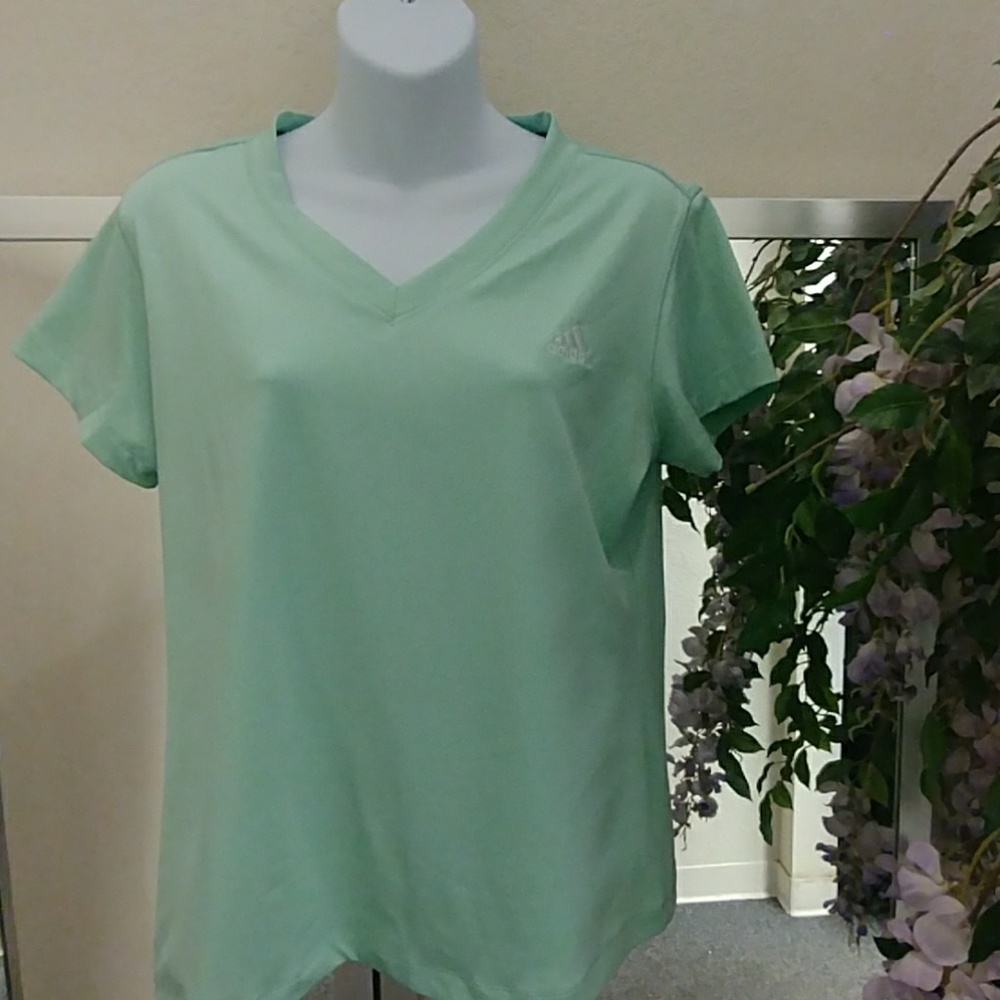 Adidas Mint Green Clima365 V Neck Top